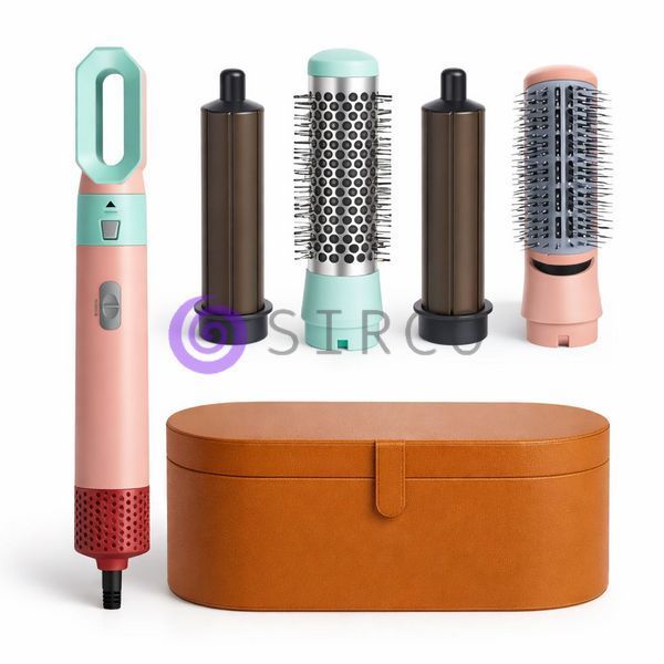Фен-стайлер 5 в 1 HAIR BRUSH Дайсон з помаранчевим кейсом, Різнокольоровий/ Стайлер для волосся (JM/5978) 07k03p197v3 фото