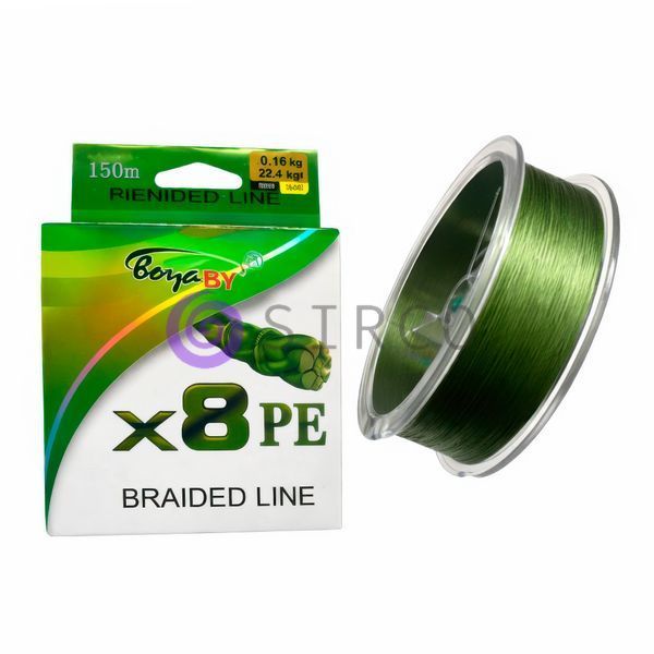 Восьмижильний волосінь для рибалки Boya BY X8PE 0.3 мм, 58.8 кг, 150 м Зелений 02k04p349v2 фото