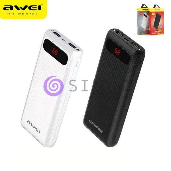 Power Bank Awei P70K 20000 mAh (чорний, білий) 11k12p091 фото