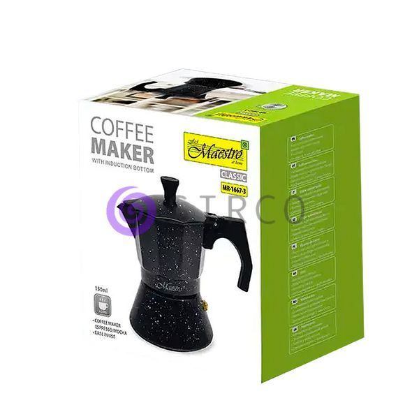 Гейзерна кавоварка "Espresso Moka" MR-1667-3 К/в (150 мл) Maestro індукційне дно/235 10k07p036 фото