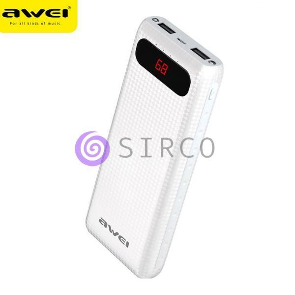 Power Bank Awei P70K 20000 mAh (чорний, білий) 11k12p091 фото