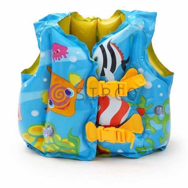 Детский плавательный жилет Intex 59661NP Tropical Buddies 41&times;30 см винил 0.25 мм 3-5 лет синий(AT) 02k10p346v2 фото
