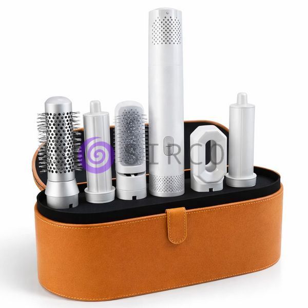 Фен-стайлер 5 в 1 HAIR BRUSH Дайсон з помаранчевим кейсом, Білий/ Стайлер для волосся (JM/5975) 07k03p197v4 фото