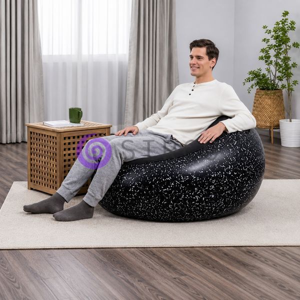 Крісло надувне Bestway 75153 велюрове ПВХ 112x112x66 см для відпочинку та тераси, Чорний (AT) 02k12p334v2 фото