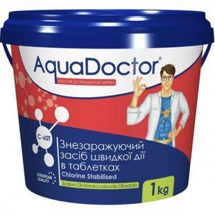 Швидкорозчинна шокова хімія для басейнів у таблетках AquaDoctor C-60T 017509 1 кг (АТ) 02k12p076v2 фото