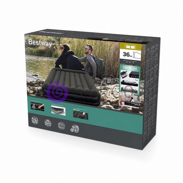 Матрац надувний двоспальний Bestway 203&times;152&times;36 см з каркасом 67699 (AT) 02k10p488 фото