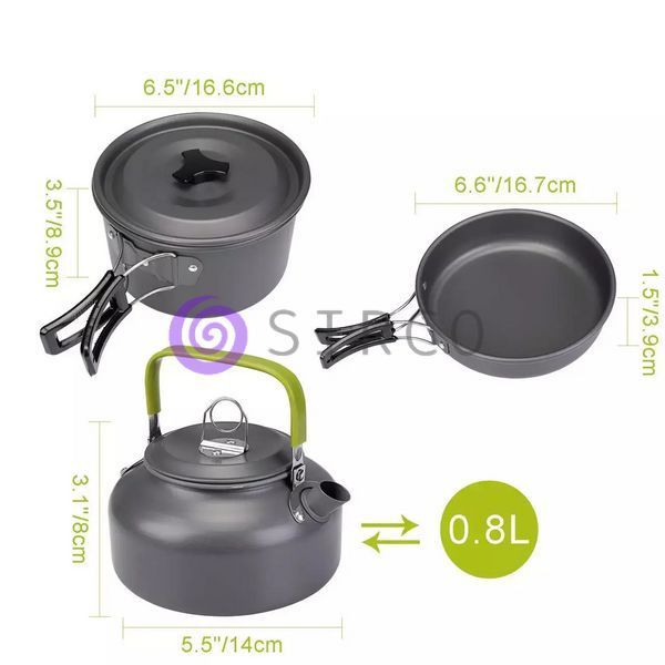 Туристический походный набор посуды для пикника Cooking Set DS-308 ((MA74)) 02k03p018 фото