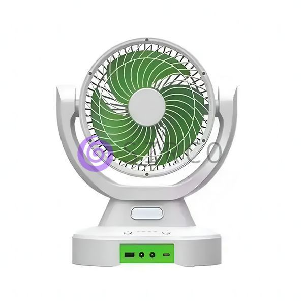 Сонячний настільний акумуляторний вентилятор 6 дюймів із LED-лампою, USB Type-C, 2 швидкості, панель 6V 4W &mdash; GDTIMES GD-8022 (АХ) 01k07p197 фото