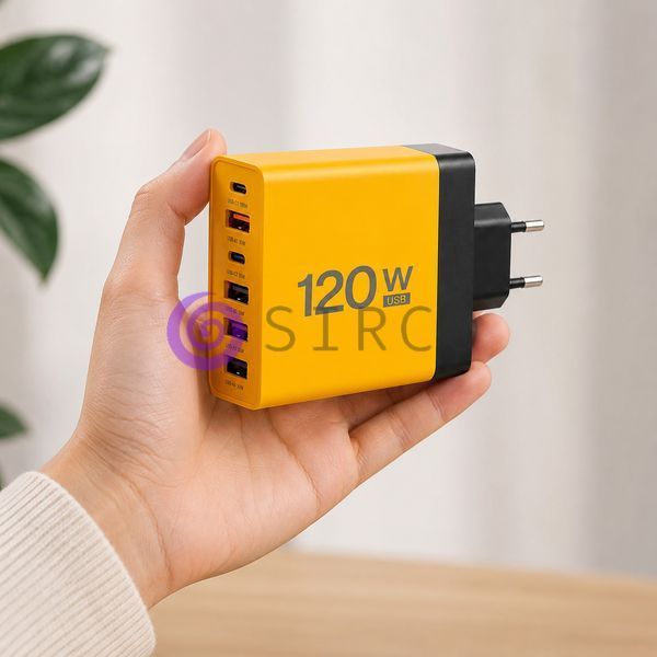 Мережевий зарядний пристрій 120 Вт 26X188 на 6 портів для смартфонів та гаджетів, Жовтий (509/5081) 11k06p498v1 фото