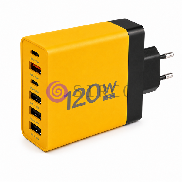 Мережевий зарядний пристрій 120 Вт 26X188 на 6 портів для смартфонів та гаджетів, Жовтий (509/5081) 11k06p498v1 фото
