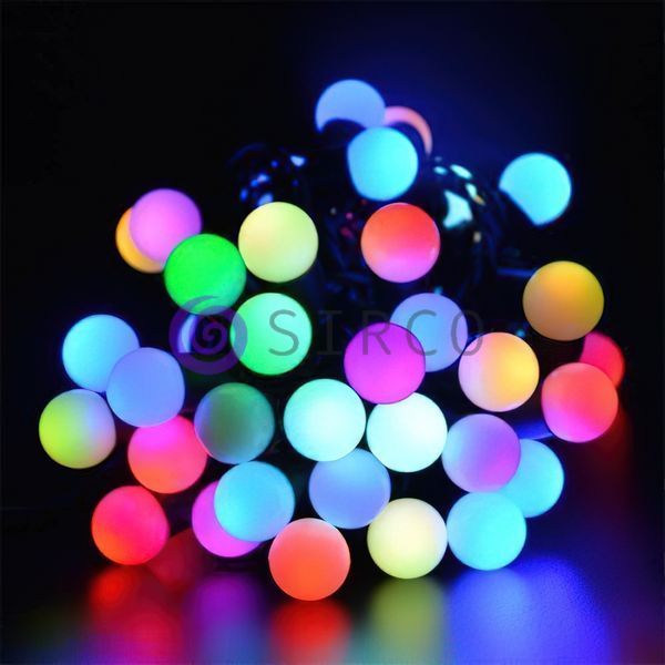 Новорічна гірлянда Xmas Кульки чорний провід 40 Led лампочок 5м Мультик 12k01p091 фото