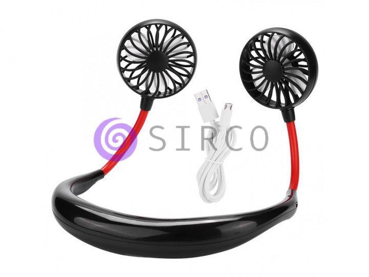 Вентилятор на шию для спорту Sport Fan Usb Чорний 01k07p050 фото